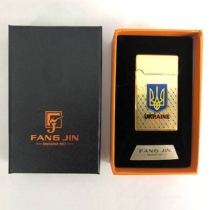 USB запальничка в подарунковій упаковці Fang Jin "Герб України", фото 2