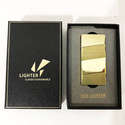 Електроімпульсна USB запальничка Lighter HL-5 в подарунковій упаковці Gold, фото 2