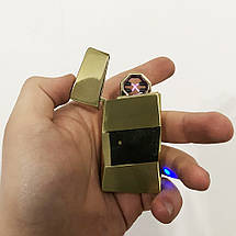 Електроімпульсна USB запальничка Lighter HL-5 в подарунковій упаковці Gold, фото 3