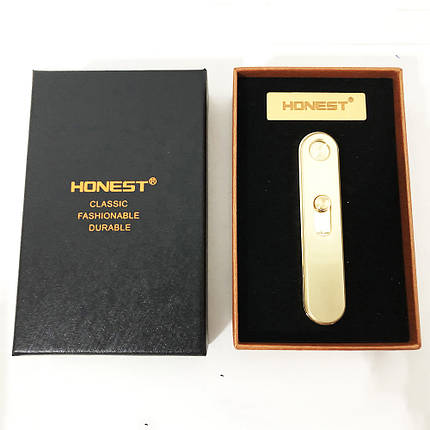 USB запальничка в подарунковій упаковці "Honest" 4825. Колір: золотий, фото 2