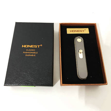 USB запальничка в подарунковій упаковці "Honest" 4825. Колір: чорний, фото 2