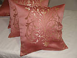 Комплект декоративних подушок Firanka Damask 35х35см 4шт рожевий (п_0226), фото 3