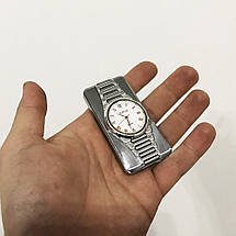 Електроімпульсна USB запальничка з годинником в подарунковій упаковці LIGHTER XT-4957. Колір: срібло, фото 3