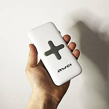 Power Bank AWEI P98K (Бездротова зарядка) 8000 mAh. Колір білий, фото 3