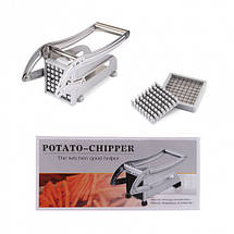 Ручна картоплерізка металева машинка Potato Chipper для нарізки картоплі фрі UN12-15, фото 2