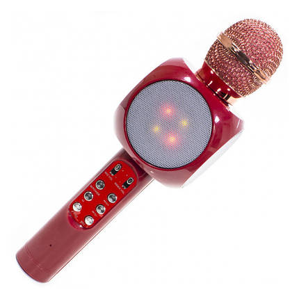 Безпровідний мікрофон караоке bluetooth WSTER WS-1816. Колір червоний, фото 2