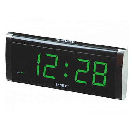 Електронний годинник VST 730 green, цифровий настільний мережевий годинник, led alarm clock VST-730, годинник, фото 2