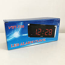 Електронний годинник VST 730 green, цифровий настільний мережевий годинник, led alarm clock VST-730, годинник, фото 3