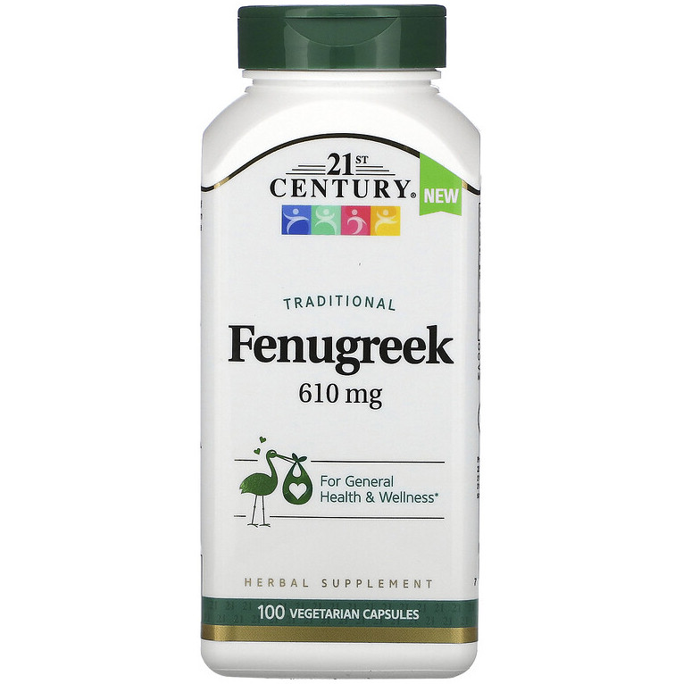 Пажитник (шамбалу) 21st Century "Whole Herb Fenugreek" 610 мг (100 капсул)