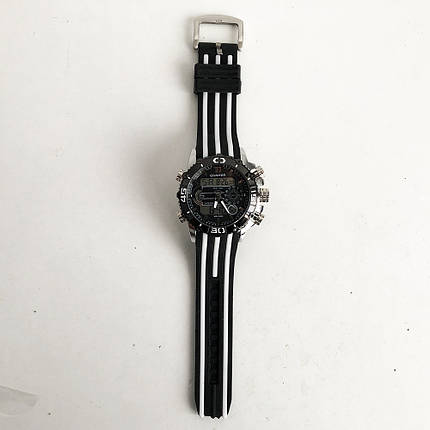 Годинник наручний QUAMER ремінець каучук, dual time. Колір: з білими вставками, фото 2