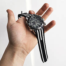 Годинник наручний QUAMER ремінець каучук, dual time. Колір: з білими вставками, фото 3