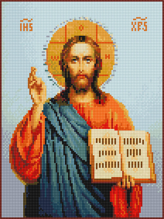Картина стразами НікіТошка Ісус Христос (EJ1272) 30 х 40 см (На підрамнику)