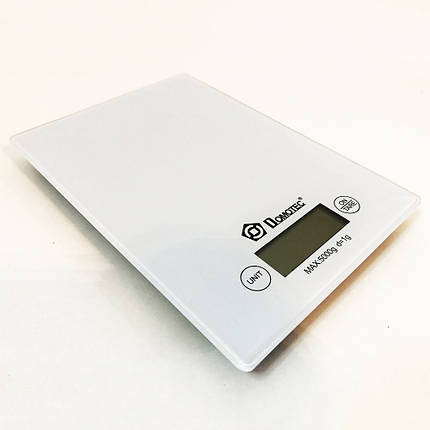 Ваги кухонні DOMOTEC MS-912 Glass. Колір білий, фото 2