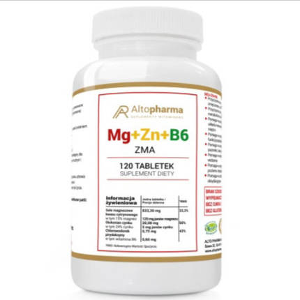 Вітаміни Altopharma магній + цинк + B6 ZMA МЕГА ДОЗА - 120 табл, фото 2