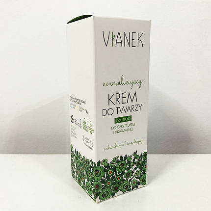 Нормалізуючий нічний крем для обличчя Vianek - 50 мл, фото 2