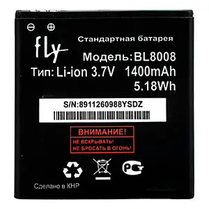 Акумулятор до телефону Fly BL8008 Black 1400 mah