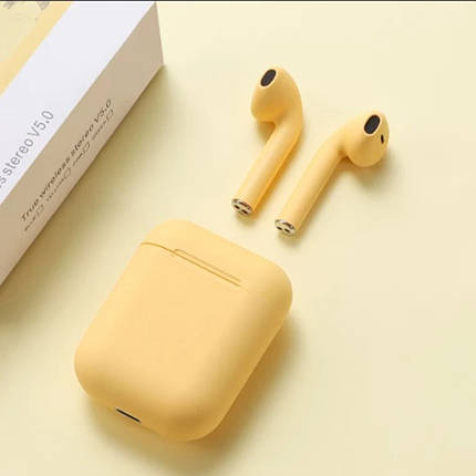 Бездротові навушники блютуз гарнітура inPods 12 simple TWS bluetooth V5.0 сенсорні. Колір: жовтий металік, фото 2