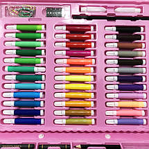 Художній набір валіза для творчості 208 предметів. Колір рожевий, фото 2