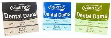 Платки для коффердама Dental Dams Vortex Medium, 36 штук