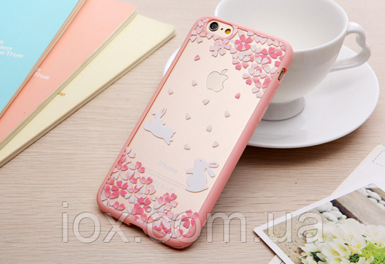 Комбінований чохол-бампер "Зайці" для Iphone 6/6S