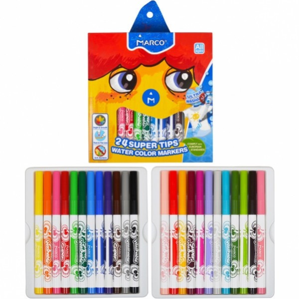 Набір фломастерів Marco Super Washable 1630-24CB 24 кольору ID 4215819