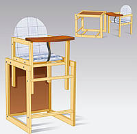 Детский деревянный стульчик для кормления со столиком трансформер Мася 1119