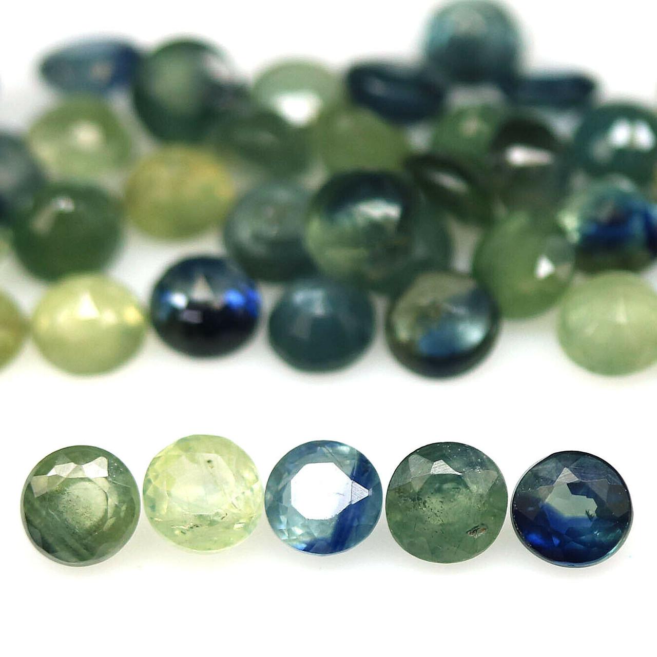 6.80 кт. Природний синій сапфір 3 мм. 39 шт., фото 1