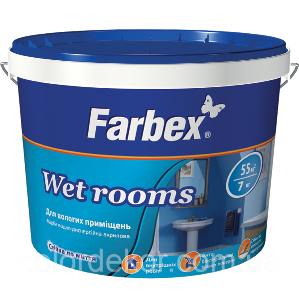 Фарба для вологих приміщень "Wet Rooms" Farbex 7 кг