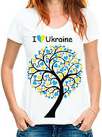 Футболка з принтом жіноча "I love Ukraine"