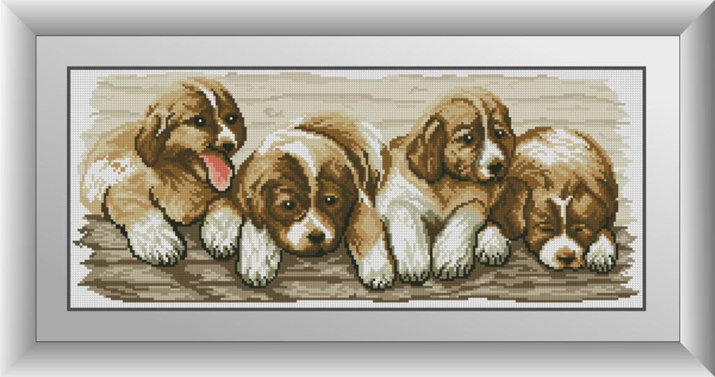 30692 Квартет (щенята) Набір алмазної мозаїки