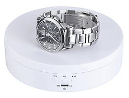 Поворотний столик для предметної фото зйомки Andoer TT-13, 3 швидкості, 13 см, білий (7325)