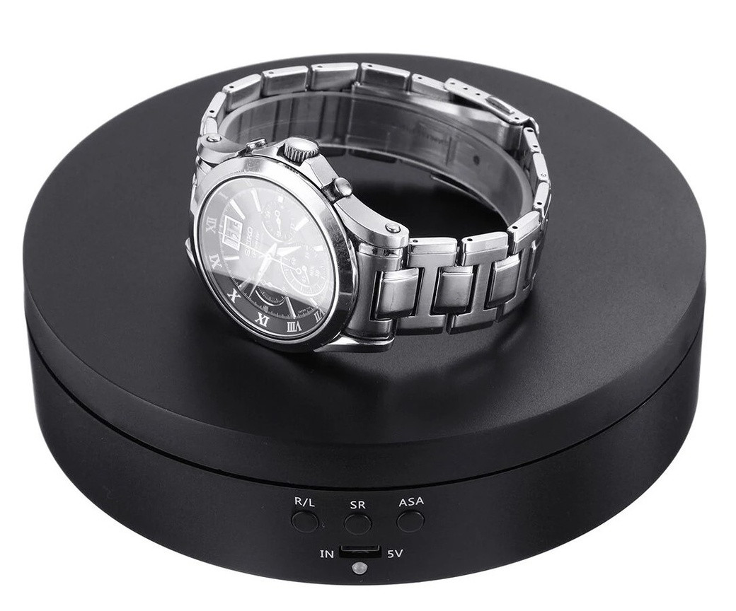 Поворотний столик для предметної фото зйомки Andoer TT-13, 3 швидкості, 13 см, чорний, фото 1