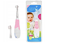 Детская электрическая зубная щетка Brush-Baby Pro 0-3 лет Розовая