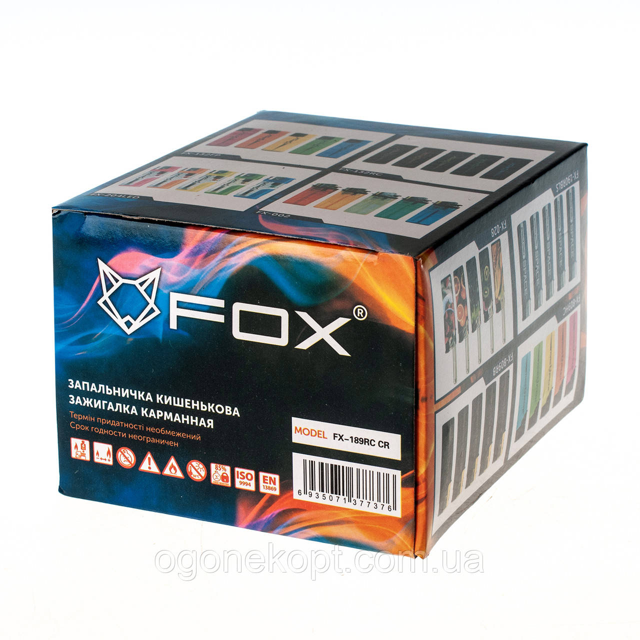 XFOX 189RС-СR пьезо Резина цветная кнопка зажигалка - фото 2 - id-p1590509618