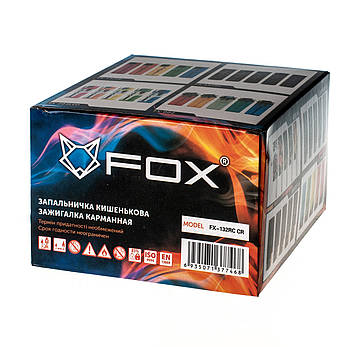 XFOX FX-132RС п'єзо гума чорна плоска запальничка, фото 3