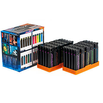 XFOX FX-132RС п'єзо гума чорна плоска запальничка, фото 4