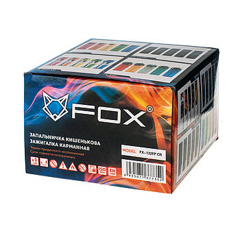 XFOX FX-132 FP-CR пьезо цветной пластик плоская зажигалка, фото 3