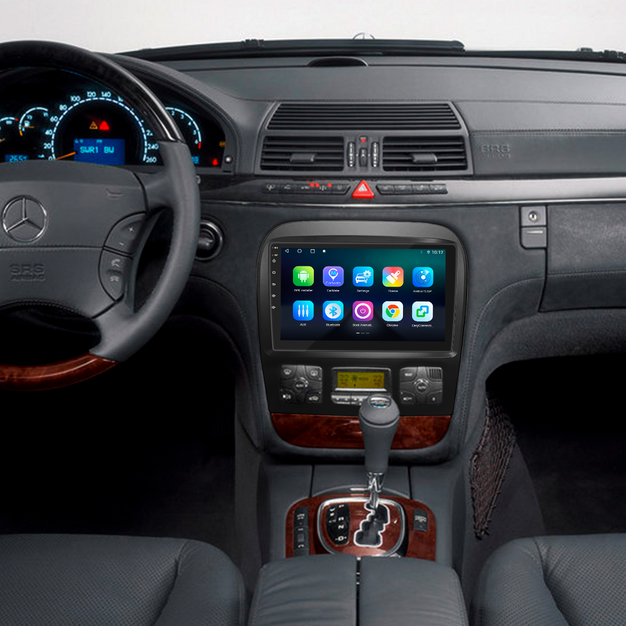 Al Штатна магнітола для Mercedes-Benz S-Клас IV (W220) 1998-2005 екран 9" 4/64Gb 4G Wi-Fi GPS Top Android, фото 1