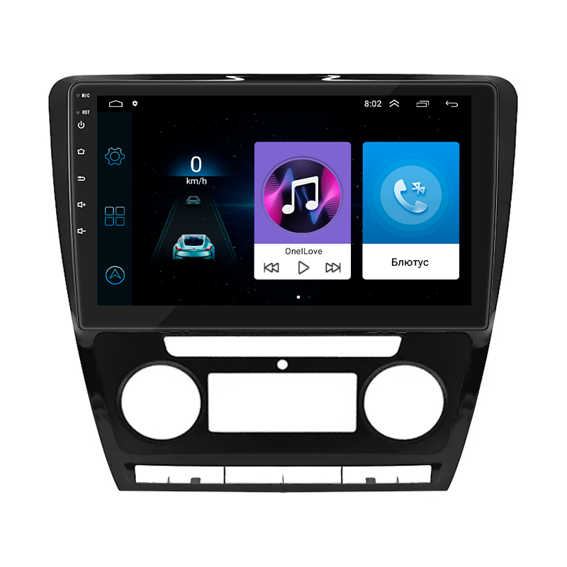 Al Штатна магнітола для Skoda Octavia II (A5) Рестайлінг 2008-2013 екран 10" 1/16Gb Wi-Fi GPS Base Android