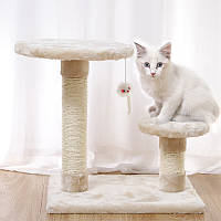 Go Кігтеточка стовпчик для кота кішки Taotaopets 046609 Beige-драпка 40*30*40 см