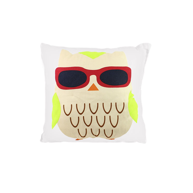 Al Дитяча бавовняна подушка BP-30 Совонька 30*30 см Red + Beige
