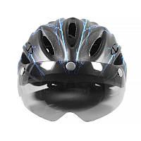 Go Шолом велосипедний Helmet 258 Black + Blue з регулюванням велошолом для велосипедистів захисний аксесуар