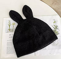 Шапка Заяц (Кролик) с ушками Черная 2, Унисекс WUKE One size