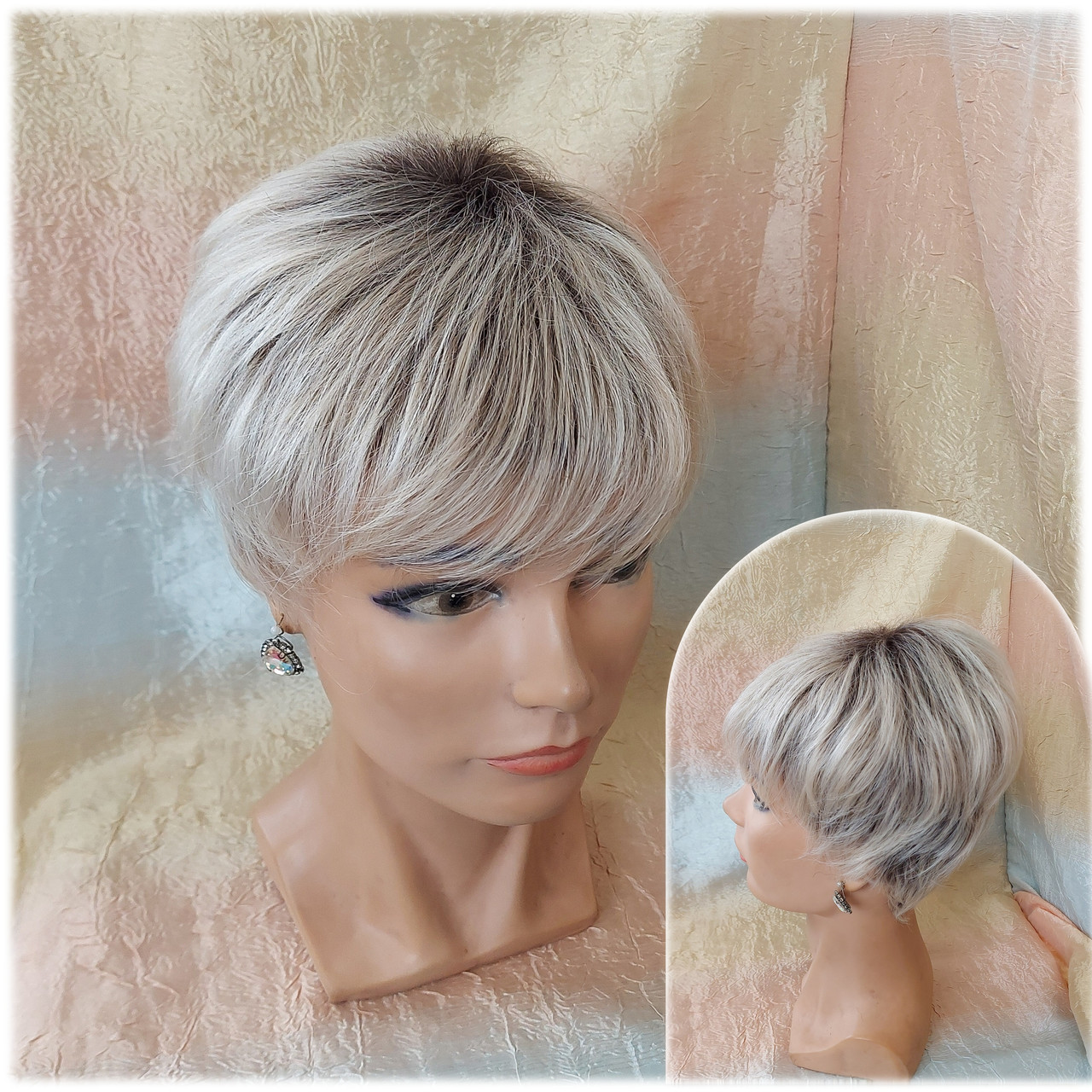 Перука коротка термоволосся перлинний омбре CXD769- Y14/ARCTIC, фото 1