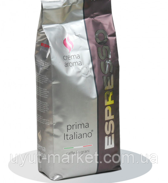 Кава у зернах 1кг (70% арабіка, 30% робуста) Prima Italiano Crema Aroma