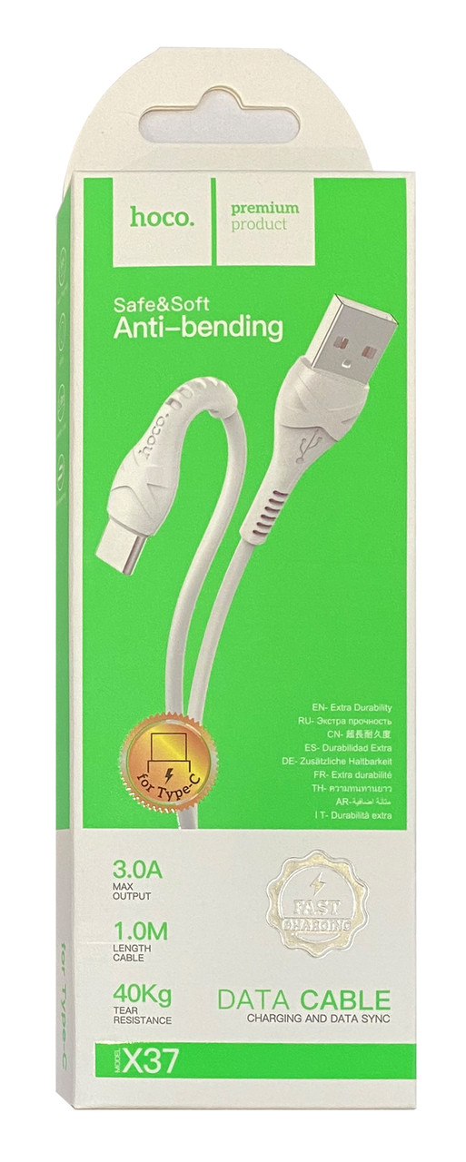 Usb кабель (шнур) Hoco X37 Cool Power Charging Type-C Білий