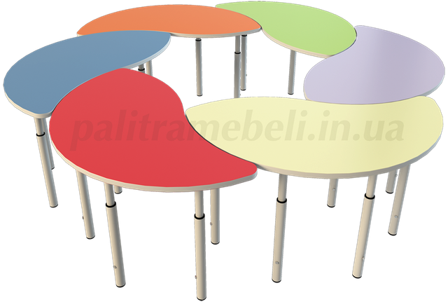 Комплект из шести полукруглых столов