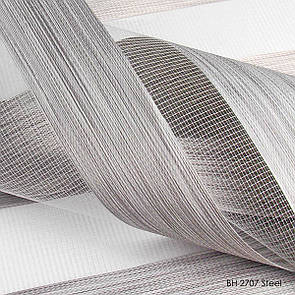 Рулонні штори день ніч під натуральні Сталевий. Тканинні ролети,