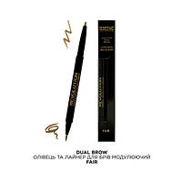 Карандаш и лайнер для бровей моделирующий Makeup Revolution Brow Dual Ultra Brow Arch & Shape Dark Review Fair