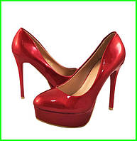 Жіночі Червоні Туфлі на Каблуку Шпильке Лакові Модельні (розміри: 36,37,38) - 150